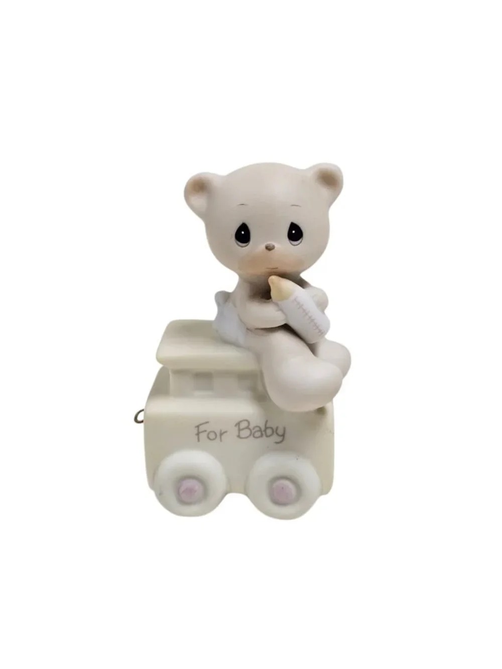 80s - 90s Precious Moments for BABY birthday series train hand-painted figurine
